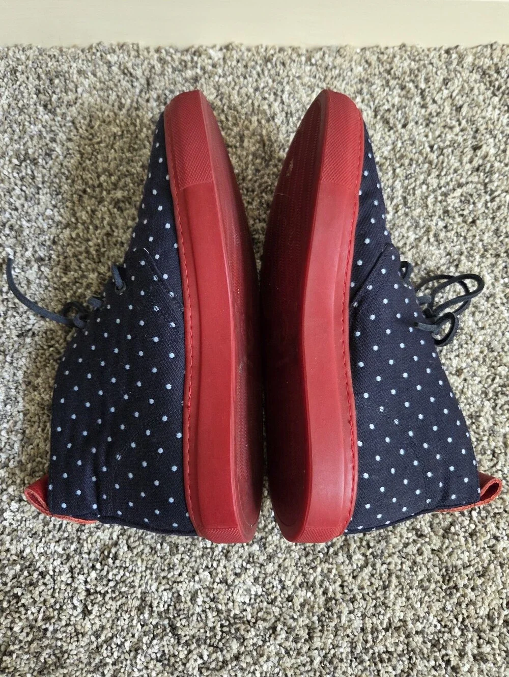Del Toro Men's Alto Sunbrella‎ Leather Dot High Top Italy Chukka Sneakers Size 9